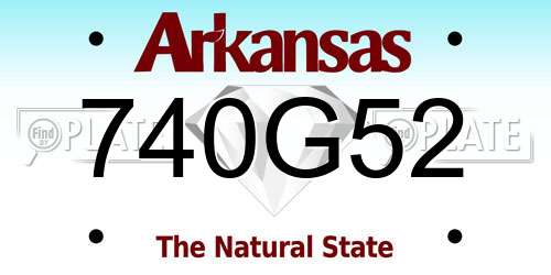 740G52 Arkansas License Plate