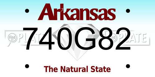 740G82 Arkansas License Plate