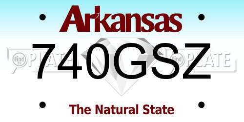 740GSZ Arkansas License Plate