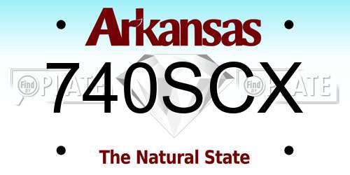 740SCX Arkansas License Plate