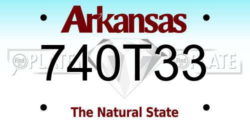 740T33 Arkansas License Plate
