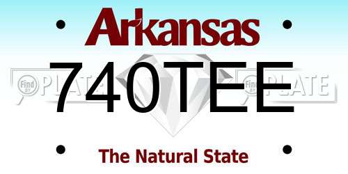 740TEE Arkansas License Plate