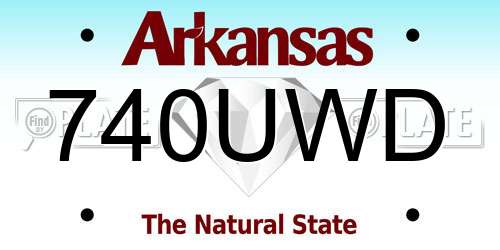 740UWD Arkansas License Plate