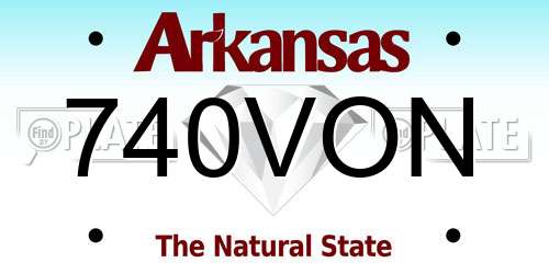 740VON Arkansas License Plate