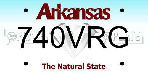 740VRG Arkansas License Plate