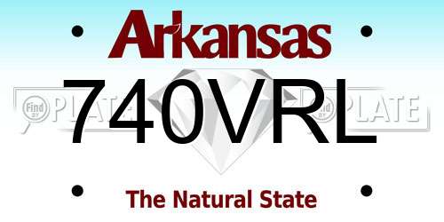 740VRL Arkansas License Plate