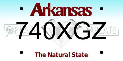 740XGZ Arkansas License Plate