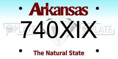 740XIX Arkansas License Plate