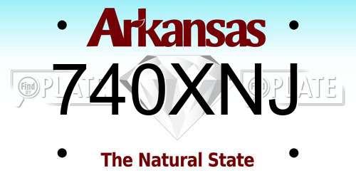 740XNJ Arkansas License Plate