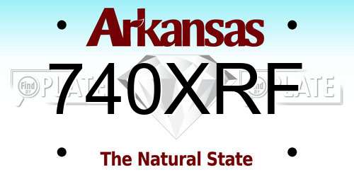 740XRF Arkansas License Plate
