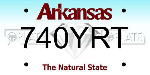 740YRT Arkansas License Plate