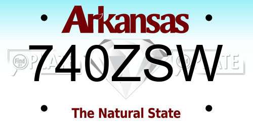 740ZSW Arkansas License Plate