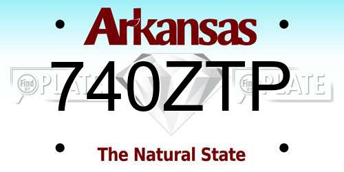 740ZTP Arkansas License Plate