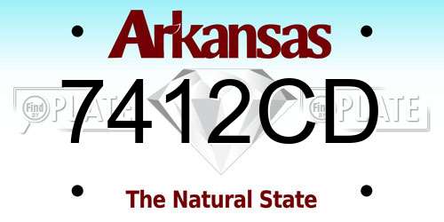 7412CD Arkansas License Plate