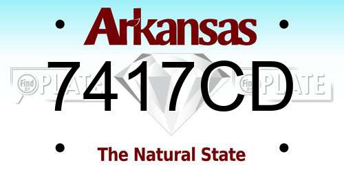 7417CD Arkansas License Plate