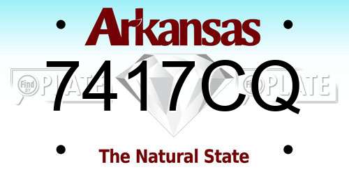 7417CQ Arkansas License Plate