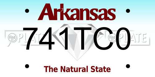 741TC0 Arkansas License Plate