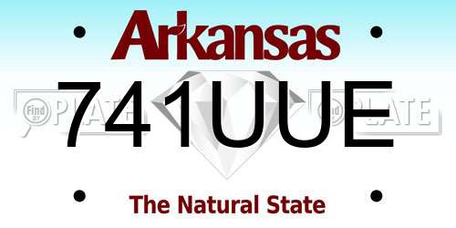 741UUE Arkansas License Plate