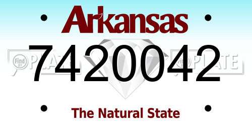 7420042 Arkansas License Plate