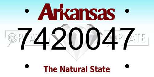 7420047 Arkansas License Plate