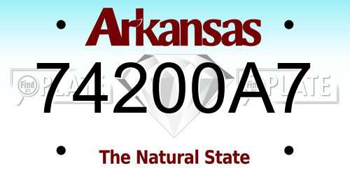 74200A7 Arkansas License Plate