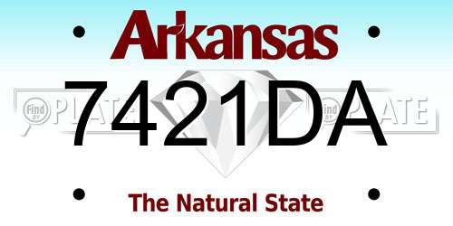 7421DA Arkansas License Plate