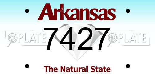 7427 Arkansas License Plate