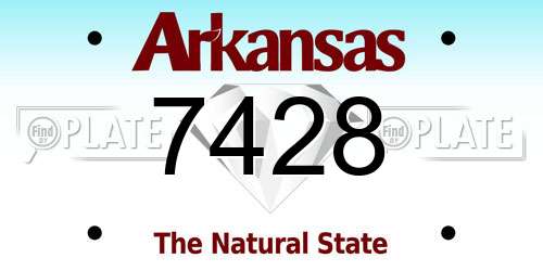 7428 Arkansas License Plate