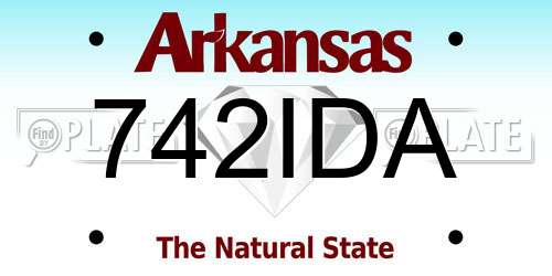 742IDA Arkansas License Plate