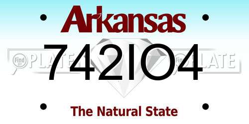 742IO4 Arkansas License Plate