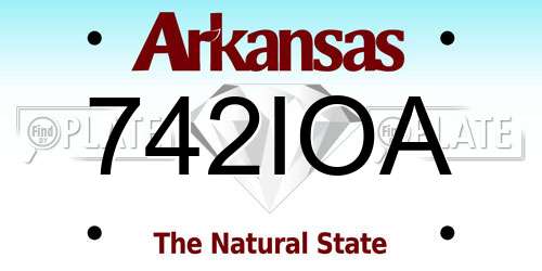 742IOA Arkansas License Plate
