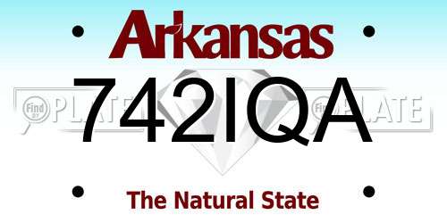 742IQA Arkansas License Plate