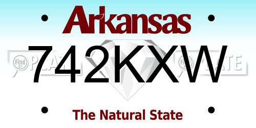 742KXW Arkansas License Plate