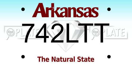 742LTT Arkansas License Plate