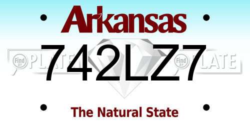 742LZ7 Arkansas License Plate