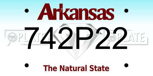 742P22 Arkansas License Plate