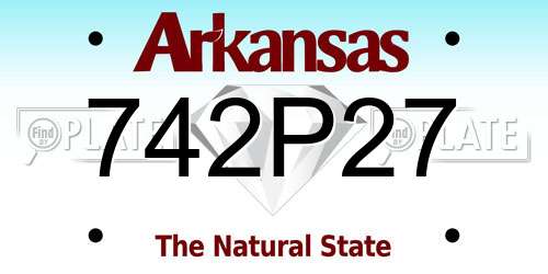 742P27 Arkansas License Plate