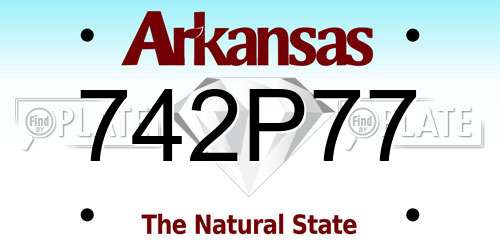 742P77 Arkansas License Plate