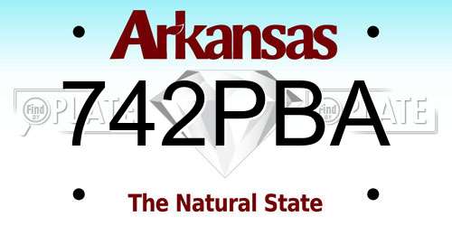 742PBA Arkansas License Plate