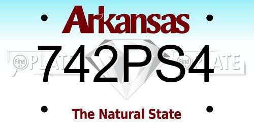 742PS4 Arkansas License Plate