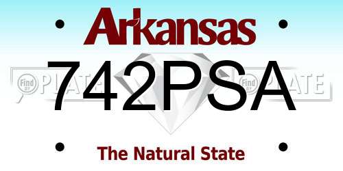 742PSA Arkansas License Plate