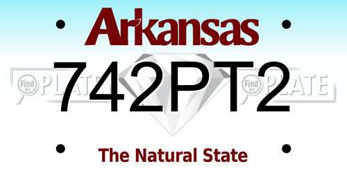 742PT2 Arkansas License Plate