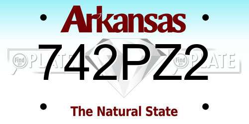 742PZ2 Arkansas License Plate