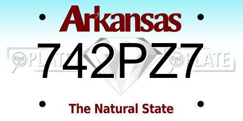 742PZ7 Arkansas License Plate