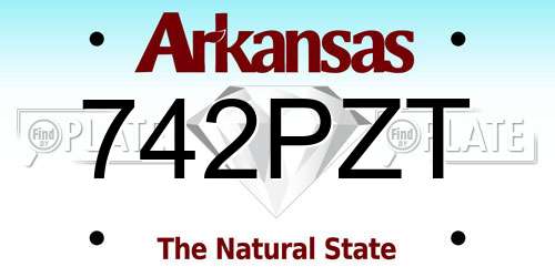 742PZT Arkansas License Plate