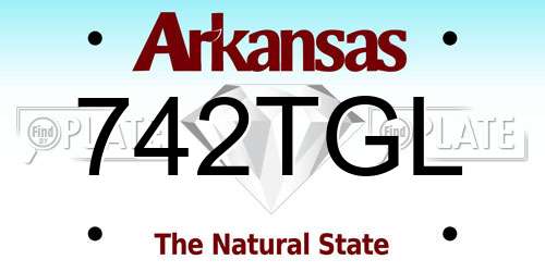 742TGL Arkansas License Plate