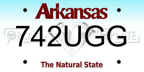 742UGG Arkansas License Plate