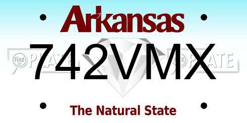 742VMX Arkansas License Plate