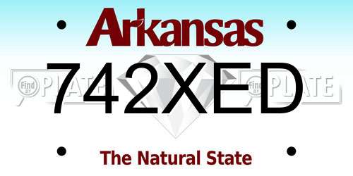 742XED Arkansas License Plate