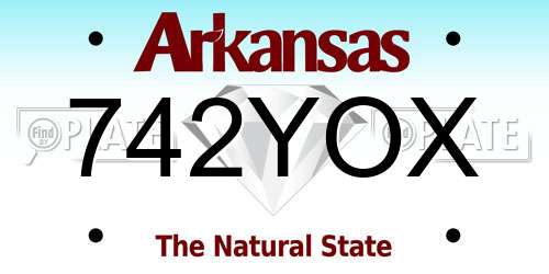 742YOX Arkansas License Plate